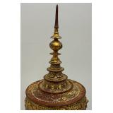 EST. $175.00 - $600.00 Burmese Guilded Offering Vessel From Berma (Repaired) 22' EST. $175.00 - $600.00 Burmese Guilded Offering Vessel From Berma (Repaired) 22'