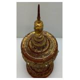 EST. $175.00 - $600.00 Burmese Guilded Offering Vessel From Berma (Repaired) 22' EST. $175.00 - $600.00 Burmese Guilded Offering Vessel From Berma (Repaired) 22'