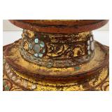 EST. $175.00 - $600.00 Burmese Guilded Offering Vessel From Berma (Repaired) 22' EST. $175.00 - $600.00 Burmese Guilded Offering Vessel From Berma (Repaired) 22'