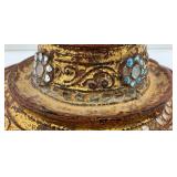 EST. $175.00 - $600.00 Burmese Guilded Offering Vessel From Berma (Repaired) 22' EST. $175.00 - $600.00 Burmese Guilded Offering Vessel From Berma (Repaired) 22'