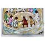 RARE Vintage Ted De Grazia 'Los Ninos' Silk Scarf By Echo 26 1/2' x 26 1/2' RARE Vintage Ted De Grazia 'Los Ninos' Silk Scarf By Echo 26 1/2' x 26 1/2'