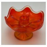 Mid Century Viking Glass 6 Pedal Candle Holder Mid Century Viking Glass 6 Pedal Candle Holder