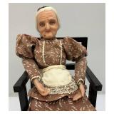 Vintage Hand Crafted Wax Grandma And Grandpa Figurines 14' Vintage Hand Crafted Wax Grandma And Grandpa Figurines 14'