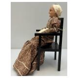Vintage Hand Crafted Wax Grandma And Grandpa Figurines 14' Vintage Hand Crafted Wax Grandma And Grandpa Figurines 14'