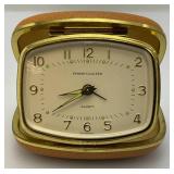 Misc. Vintage Clocks And Travel Clocks Including ELGIN And More (Chalkware Clock Horseman's Head Glued) Pocelain Clock Has Chips And Cracks Misc. Vintage Clocks And Travel Clocks Including ELGIN And More (Chalkware Clock Horseman's Head Glued) Pocelain Clock Has Chips And Cracks