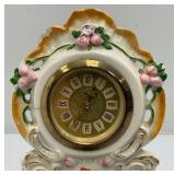 Misc. Vintage Clocks And Travel Clocks Including ELGIN And More (Chalkware Clock Horseman's Head Glued) Pocelain Clock Has Chips And Cracks Misc. Vintage Clocks And Travel Clocks Including ELGIN And More (Chalkware Clock Horseman's Head Glued) Pocelain Clock Has Chips And Cracks