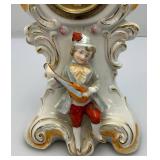 Misc. Vintage Clocks And Travel Clocks Including ELGIN And More (Chalkware Clock Horseman's Head Glued) Pocelain Clock Has Chips And Cracks Misc. Vintage Clocks And Travel Clocks Including ELGIN And More (Chalkware Clock Horseman's Head Glued) Pocelain Clock Has Chips And Cracks