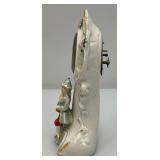 Misc. Vintage Clocks And Travel Clocks Including ELGIN And More (Chalkware Clock Horseman's Head Glued) Pocelain Clock Has Chips And Cracks Misc. Vintage Clocks And Travel Clocks Including ELGIN And More (Chalkware Clock Horseman's Head Glued) Pocelain Clock Has Chips And Cracks