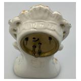 Misc. Vintage Clocks And Travel Clocks Including ELGIN And More (Chalkware Clock Horseman's Head Glued) Pocelain Clock Has Chips And Cracks Misc. Vintage Clocks And Travel Clocks Including ELGIN And More (Chalkware Clock Horseman's Head Glued) Pocelain Clock Has Chips And Cracks