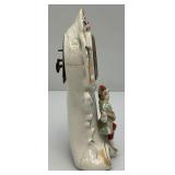 Misc. Vintage Clocks And Travel Clocks Including ELGIN And More (Chalkware Clock Horseman's Head Glued) Pocelain Clock Has Chips And Cracks Misc. Vintage Clocks And Travel Clocks Including ELGIN And More (Chalkware Clock Horseman's Head Glued) Pocelain Clock Has Chips And Cracks