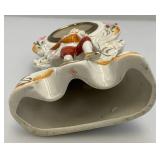 Misc. Vintage Clocks And Travel Clocks Including ELGIN And More (Chalkware Clock Horseman's Head Glued) Pocelain Clock Has Chips And Cracks Misc. Vintage Clocks And Travel Clocks Including ELGIN And More (Chalkware Clock Horseman's Head Glued) Pocelain Clock Has Chips And Cracks