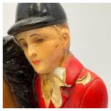 Misc. Vintage Clocks And Travel Clocks Including ELGIN And More (Chalkware Clock Horseman's Head Glued) Pocelain Clock Has Chips And Cracks Misc. Vintage Clocks And Travel Clocks Including ELGIN And More (Chalkware Clock Horseman's Head Glued) Pocelain Clock Has Chips And Cracks