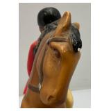 Misc. Vintage Clocks And Travel Clocks Including ELGIN And More (Chalkware Clock Horseman's Head Glued) Pocelain Clock Has Chips And Cracks Misc. Vintage Clocks And Travel Clocks Including ELGIN And More (Chalkware Clock Horseman's Head Glued) Pocelain Clock Has Chips And Cracks