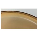 1920's Fostoria Fluer De Lis Amber Divided Candy Dish Covered Vintage 1920's Fostoria Fluer De Lis Amber Divided Candy Dish Covered Vintage