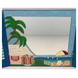Antique Picture Frame 17' x 21' With Original Silhouette Art And Hand Painted Fold Open Shutter Mirror With Bermuda Art 18' x 20' Closed And 40' x 18' Open Antique Picture Frame 17' x 21' With Original Silhouette Art And Hand Painted Fold Open Shutter Mirror With Bermuda Art 18' x 20' Closed And 40' x 18' Open