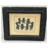 Antique Picture Frame 17' x 21' With Original Silhouette Art And Hand Painted Fold Open Shutter Mirror With Bermuda Art 18' x 20' Closed And 40' x 18' Open Antique Picture Frame 17' x 21' With Original Silhouette Art And Hand Painted Fold Open Shutter Mirror With Bermuda Art 18' x 20' Closed And 40' x 18' Open