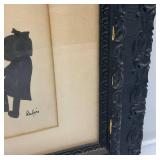 Antique Picture Frame 17' x 21' With Original Silhouette Art And Hand Painted Fold Open Shutter Mirror With Bermuda Art 18' x 20' Closed And 40' x 18' Open Antique Picture Frame 17' x 21' With Original Silhouette Art And Hand Painted Fold Open Shutter Mirror With Bermuda Art 18' x 20' Closed And 40' x 18' Open