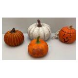 Group Of Resin And Ceramic Pumpkins Group Of Resin And Ceramic Pumpkins