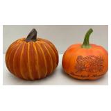 Group Of Resin And Ceramic Pumpkins Group Of Resin And Ceramic Pumpkins