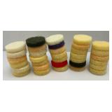 Large Group Of 3' Scrub Pads & Roll Of Plastic Drop Cloth Large Group Of 3' Scrub Pads & Roll Of Plastic Drop Cloth