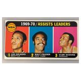 1970-71 TOPPS NBA 1969-70 Assist Leaders Len Wilkens, Walt Frazier And Clem Haskins Card (In Protective Sleeve) Reprint? 1970-71 TOPPS NBA 1969-70 Assist Leaders Len Wilkens, Walt Frazier And Clem Haskins Card (In Protective Sleeve) Reprint?