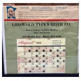 VERY COOL Vintage 1966 Calendar With 'YOUR MINNESOTA TWINS' American League Champions-1965 (Calendar Missing Months) VERY COOL Vintage 1966 Calendar With 'YOUR MINNESOTA TWINS' American League Champions-1965 (Calendar Missing Months)