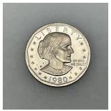 1980 (S) Susan B Anthony Cameo Close Date Wide Rim 1980 (S) Susan B Anthony Cameo Close Date Wide Rim