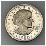 1980 (S) Susan B Anthony Cameo Close Date Wide Rim 1980 (S) Susan B Anthony Cameo Close Date Wide Rim