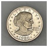 1980 (S) Susan B Anthony Cameo Close Date Wide Rim 1980 (S) Susan B Anthony Cameo Close Date Wide Rim