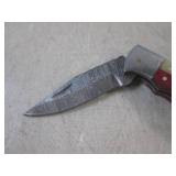 (FS) 6.5' Damascus Blade Folding Kn... (FS) 6.5' Damascus Blade Folding Kn...