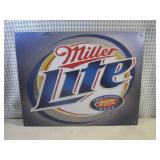 (EC1) Miller Light Beer Tin Sign 16... (EC1) Miller Light Beer Tin Sign 16...