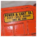 Nylint 1960's Power and Light Company Post Hole Digger Nylint 1960's Power and Light Company Post Hole Digger