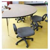 Rm 205 - Half moon table 71x48 with 4 chairs no backs