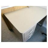 Rm 201 - wood cabinet, steel desk, chair