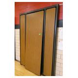 Rm 202 - murphy bed style cafeteria tables 7 ft x 30 in tables folds out to 14 ft - brown