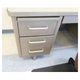 Rm 213 - steel desk, chair, file cabinet and mat
