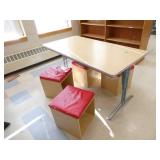 Rm 216 - table and 4 storage cube chairs