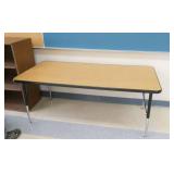 Rm 218 - wood bookcase 16x48x36 tall and table