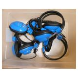 ECFE - group of headphones, books on tape and tape player