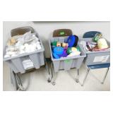 ECFE - 3 totes full of ribbon, bulletin board supplies, styrofoam balls