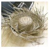 ECFE - bag of sandbox supplies, box of party leis and straw hats