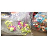 GymO- Lot of approx 95 Backpack friends, trading cards, new jump ropes, bracelets