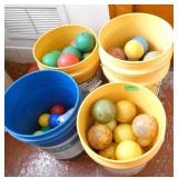 GymS- 4 buckets of balls, croquet and other