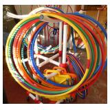 GymS- Stand full of hula hoops