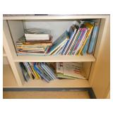 Rm 115 - 2 short bookshelves 54x17x30 and 52x25x30 and one cabinet 36x24x80and all contents