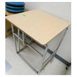 Rm 111B - 2 light stands and a double sided bookshelf and 3 balance discs