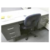 Rm 110 -  Rest of the room, 4 wood bookcases, desk, chairs