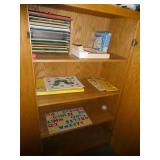 Rm 101A - solid wood storage cabinet 18d 50h with contents and 2nd empty cabinet