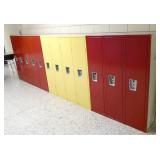 by 102 - Clean, 12 Red and Yellow lockers 12 inches wide 48 tall