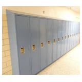 by 102 - Clean, 15 blue lockers 12 inches wide